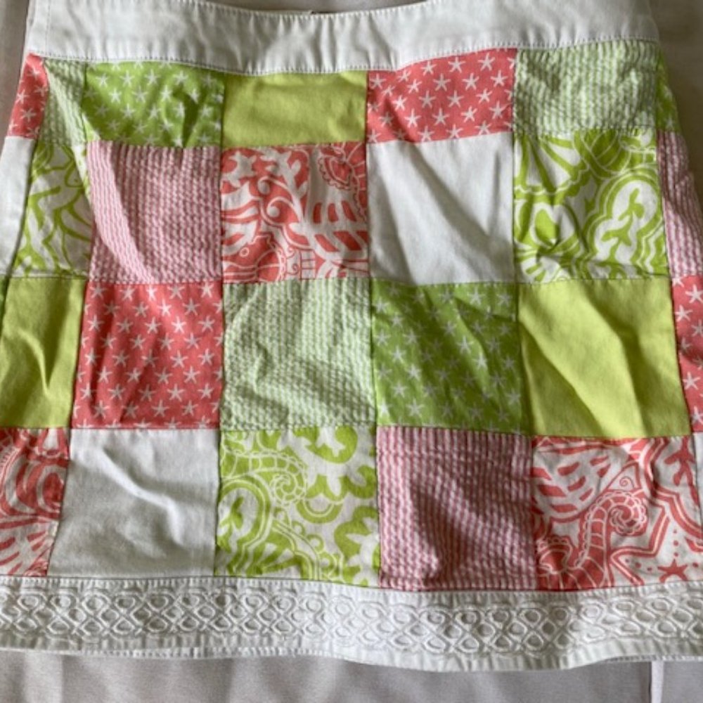 Vineyard Vines Girls patchwork skort with eyelet hem